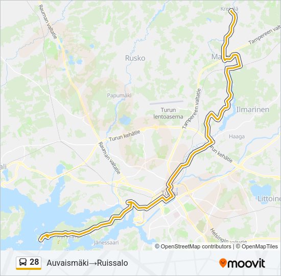 28 Bus Line Map