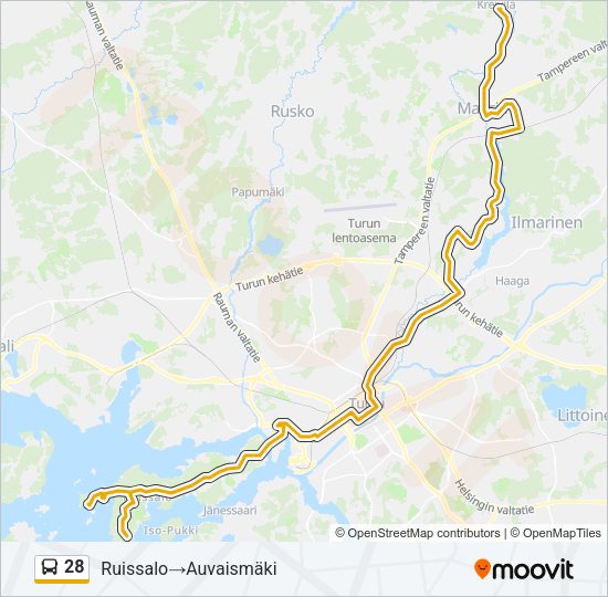 28 Bus Line Map