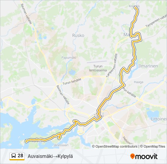28 Bus Line Map