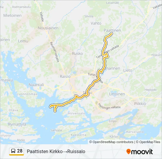 28 Bus Line Map