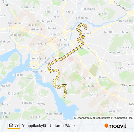 39 Bus Line Map
