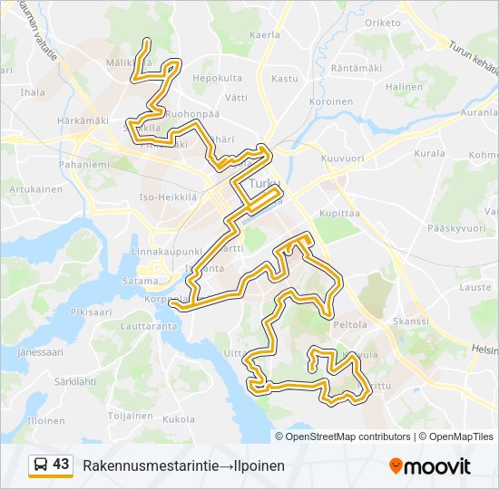 43 Bus Line Map