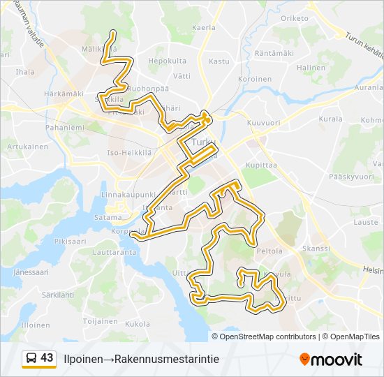 43 Bus Line Map