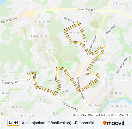 44 Bus Line Map