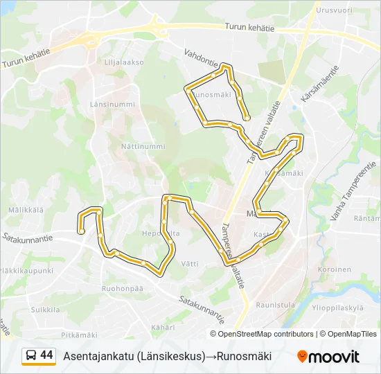 44 Bus Line Map