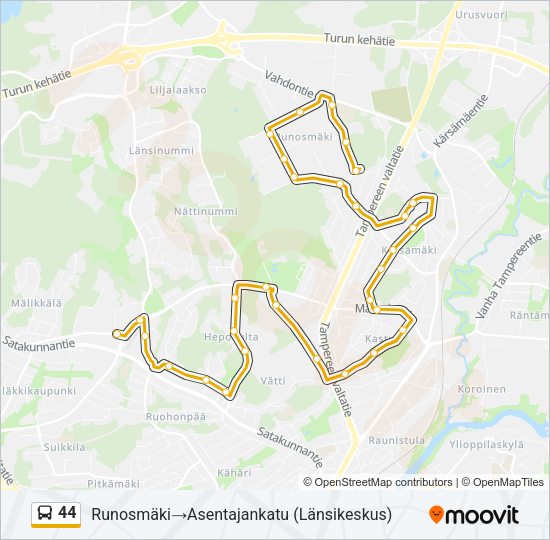 44 Bus Line Map