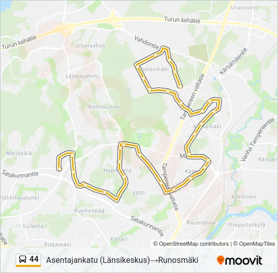 44 Bus Line Map
