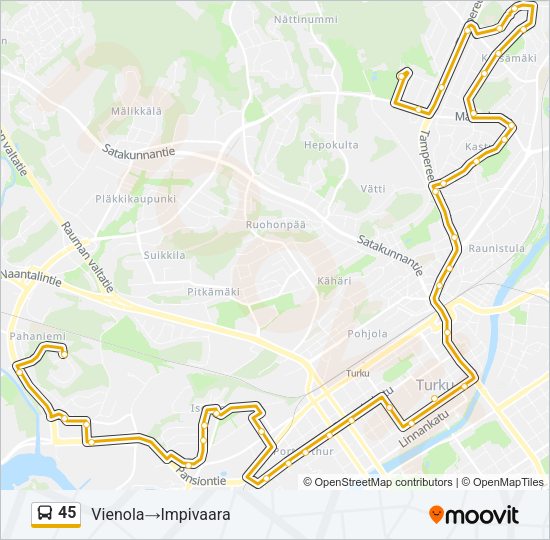 45 Bus Line Map