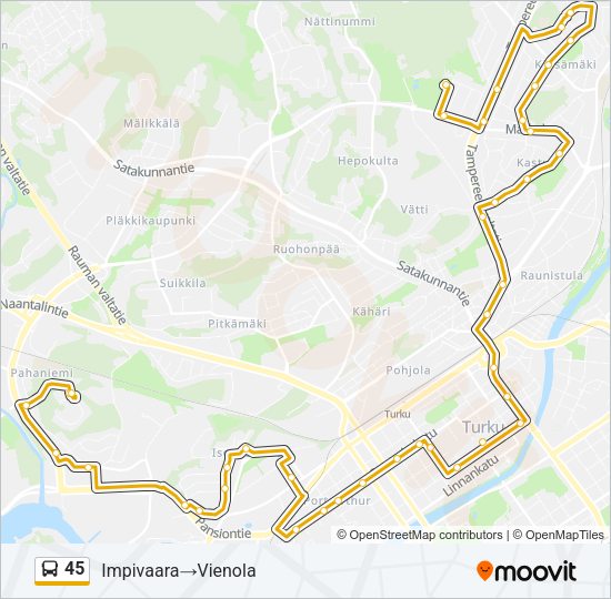 45 Bus Line Map
