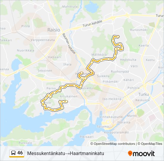 46 Bus Line Map