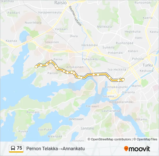 75 Bus Line Map