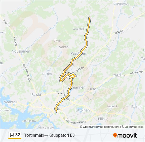 82 Bus Line Map
