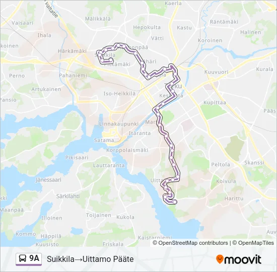 9A Bus Line Map