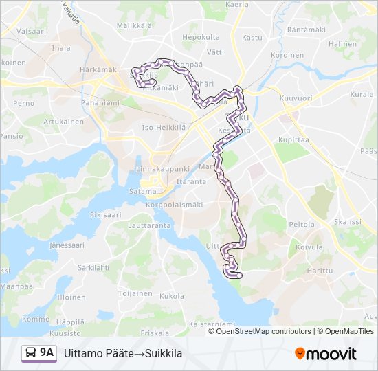 9A Bus Line Map