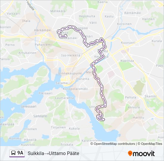 9A Bus Line Map