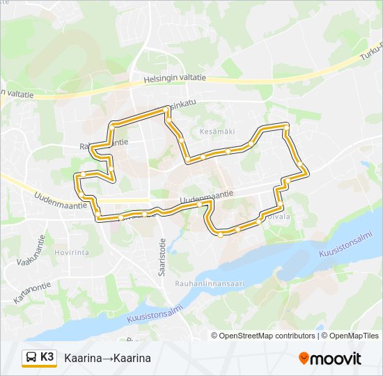 K3 Bus Line Map