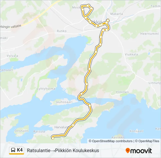 K4 Bus Line Map
