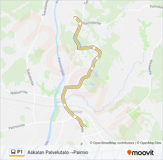P1 Bus Line Map