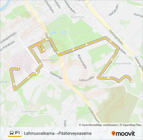P1 Bus Line Map