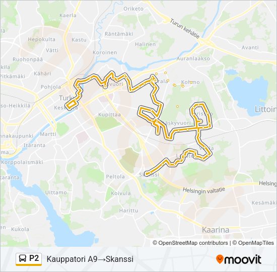 P2 Bus Line Map