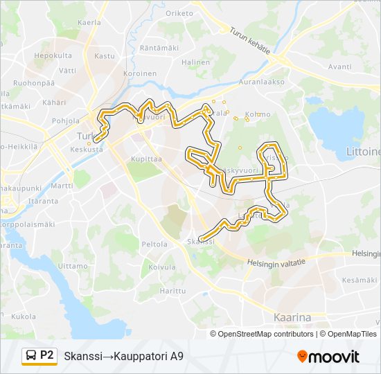 P2 Bus Line Map