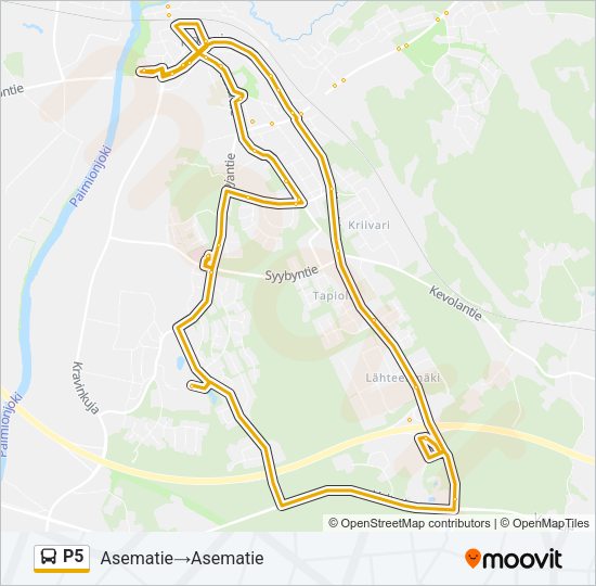 P5 Bus Line Map