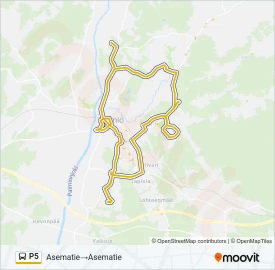 P5 Bus Line Map