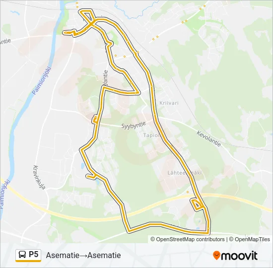 P5 Bus Line Map