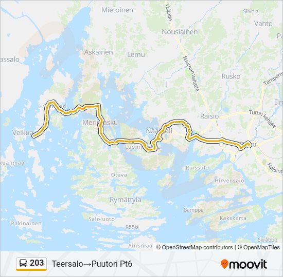 203 Bus Line Map