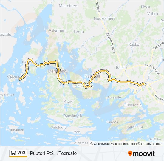 203 Bus Line Map