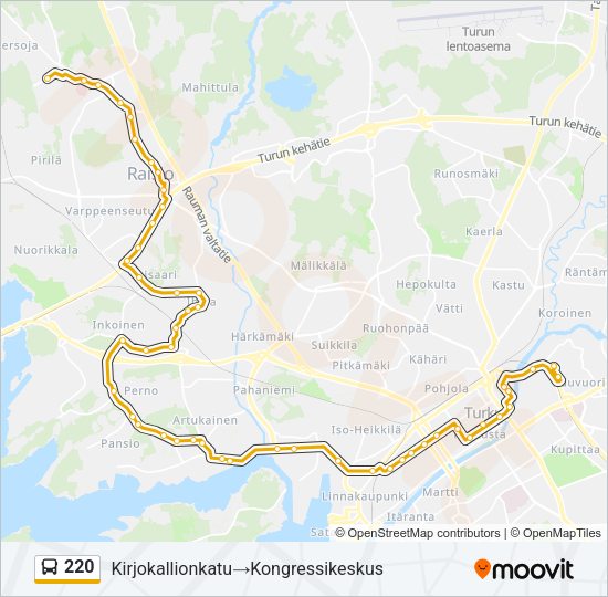 220 Bus Line Map