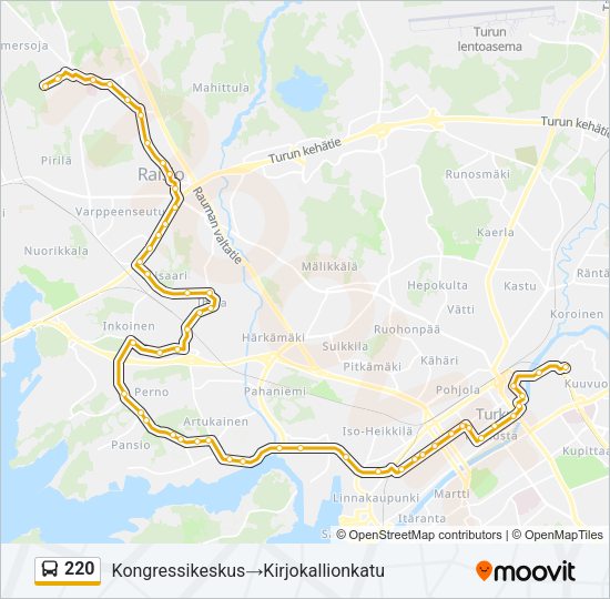 220 Bus Line Map