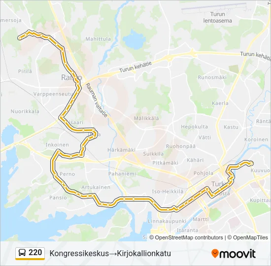 220 Bus Line Map