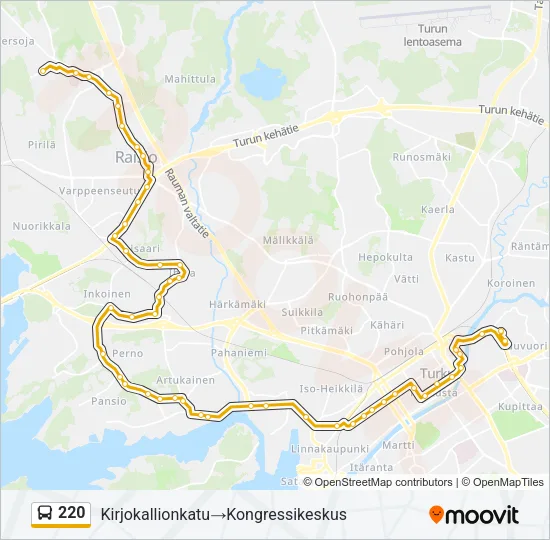 220 Bus Line Map