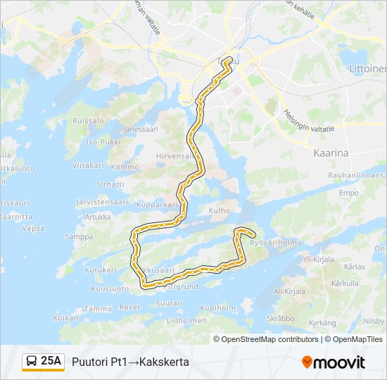 25A Bus Line Map