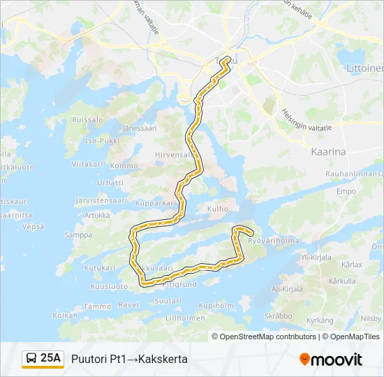 25A Bus Line Map
