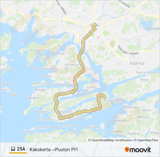 25A Bus Line Map