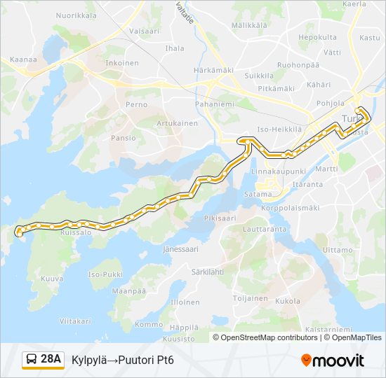 28A Bus Line Map
