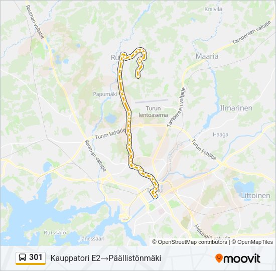 301 Bus Line Map