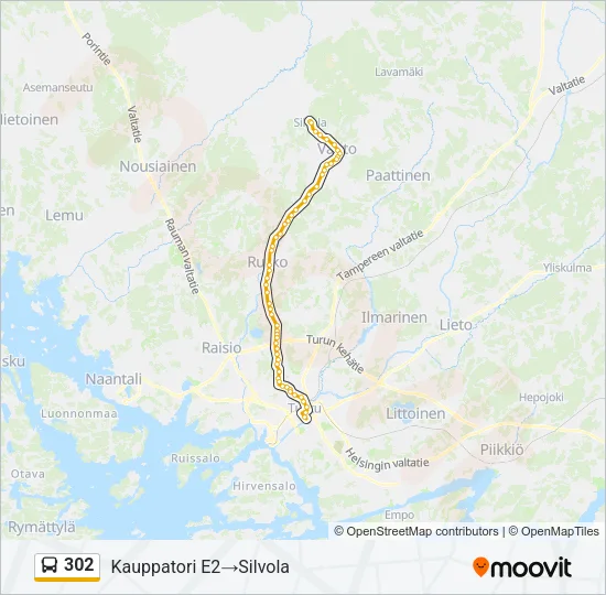 302 Bus Line Map