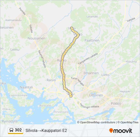 302 Bus Line Map