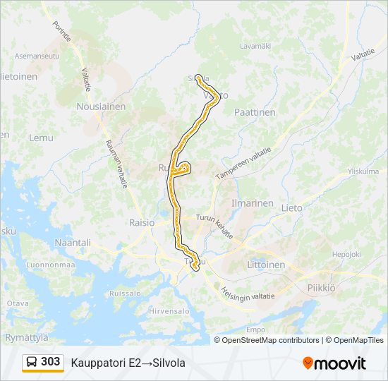 303 Bus Line Map