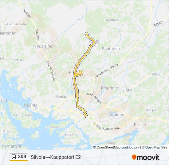 303 Bus Line Map