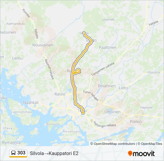 303 Bus Line Map