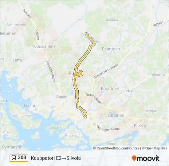 303 Bus Line Map