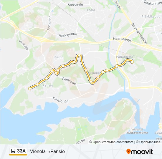 33A Bus Line Map