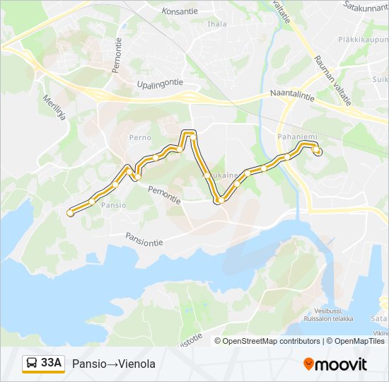 33A Bus Line Map