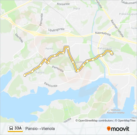 33A Bus Line Map