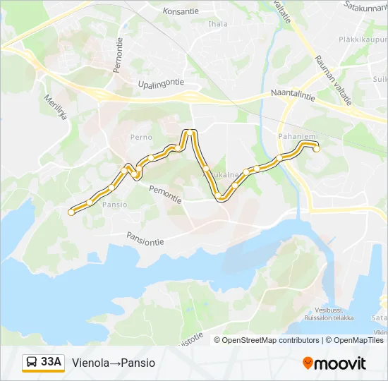 33A Bus Line Map