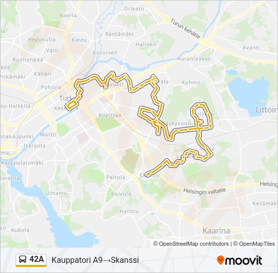 42A Bus Line Map